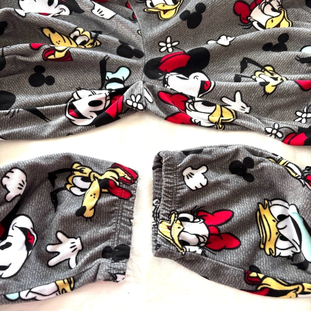 Disney Mickey Minnie Donald Gray pajama Joggers SZ S NWOT - Picture 7 of 8